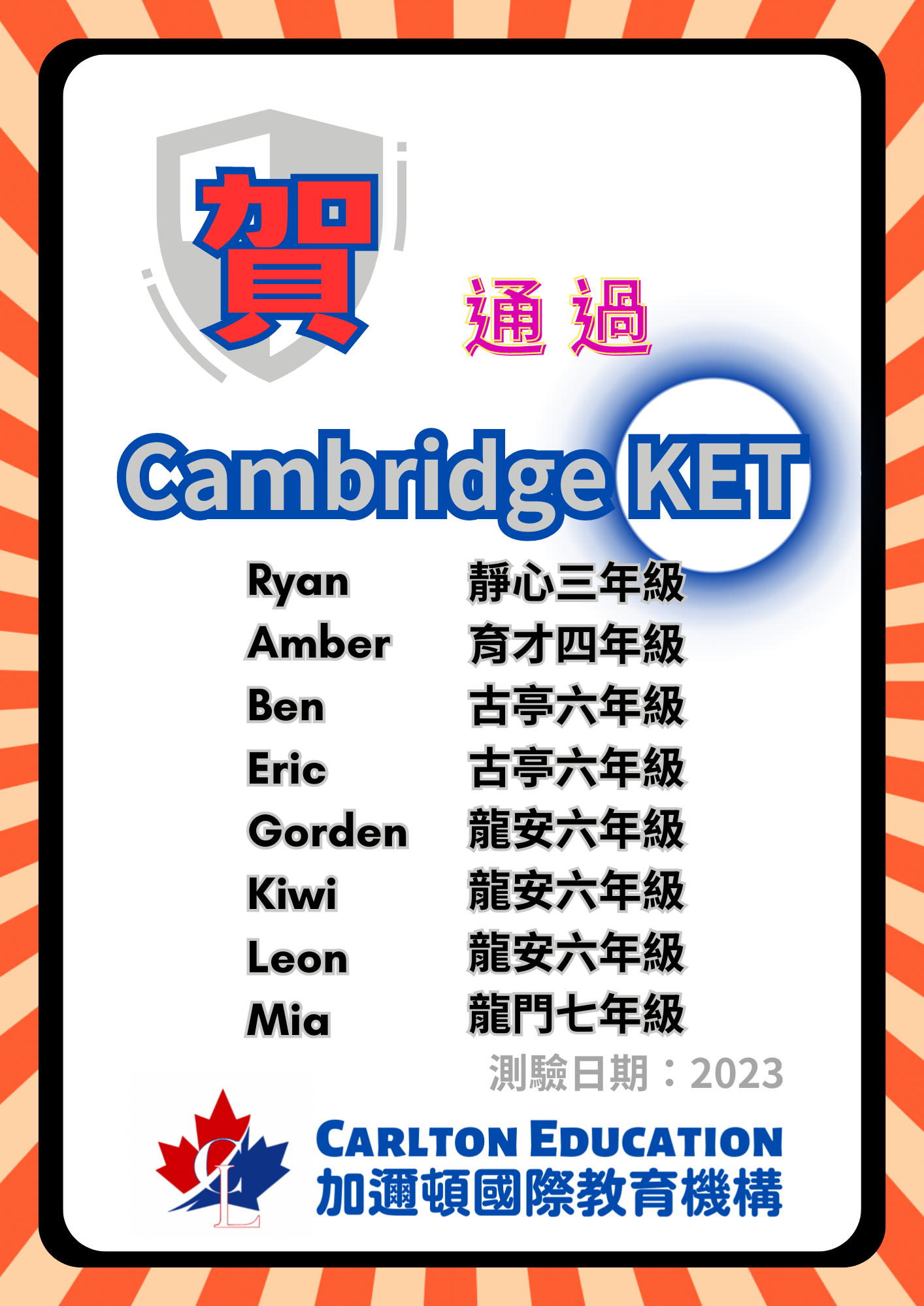 2023 Cambridge 劍橋KET